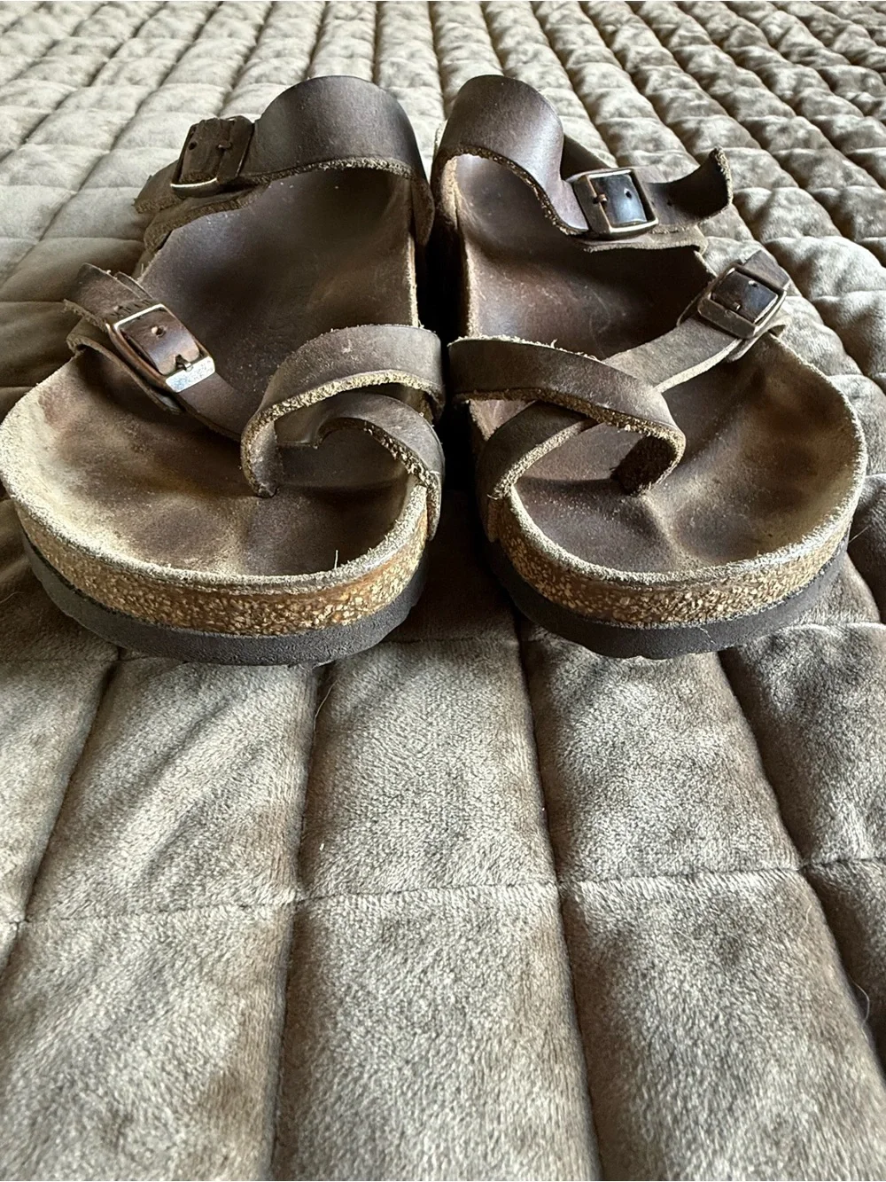 Birkenstock Mayari Brown Leather Double Strap Sandals Size 38
